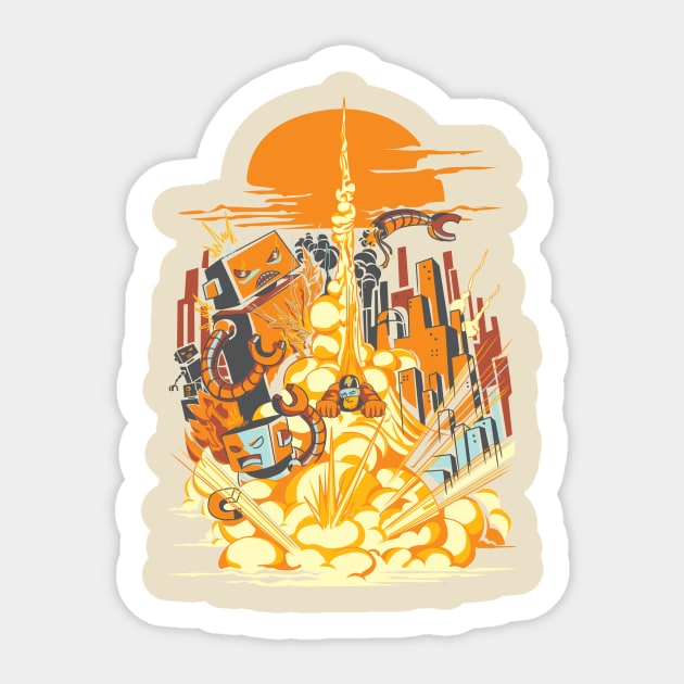 Smash! Zap!! Zooom!! - Butt-Chinned Captain Sticker by ivejustquitsmoking